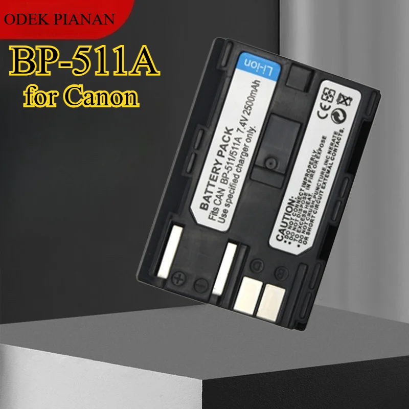 

2 шт. 2500 мАч BP-511A аккумулятор для камер Canon EOS 10D/20D/40D/50D/300D литий-ионный аккумулятор для замены мощности BP-511/512/514