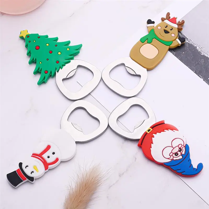 Christmas Themed Beer Opener Portable Bottle Opener for Christmas Party Gifts and Festive Celebrations