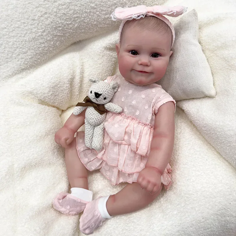 50CM Maddie Full Body Soft Silicone Vinyl Reborn Doll Lifelike Hand-Detailed Painting with Visible Veins 3D Skin Tone