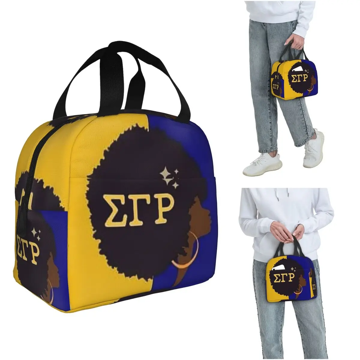 Sigma Gamma Rho 1922 SGR bolsa de almuerzo aislada para mujer refrigerador de oficina caja de comida térmica Tote loncheras portátiles contenedor