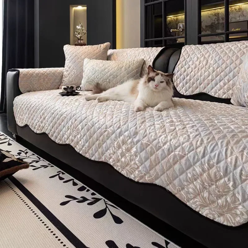 1PC Light Luxury Nordic Special-shaped Irregular Sofa Cushion Three-dimensional Jacquard Non-slip Anti-cat Scratch Sofa Cover