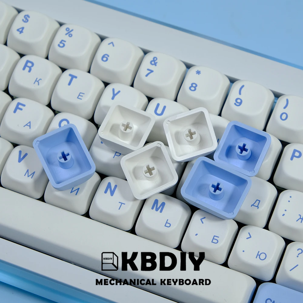 KBDiy KOA Profile Keycaps PBT Ocean Whale Russian Japanese Keycap Custom for Mechanical Keyboard ISO 135 Key Caps for MX GMK67