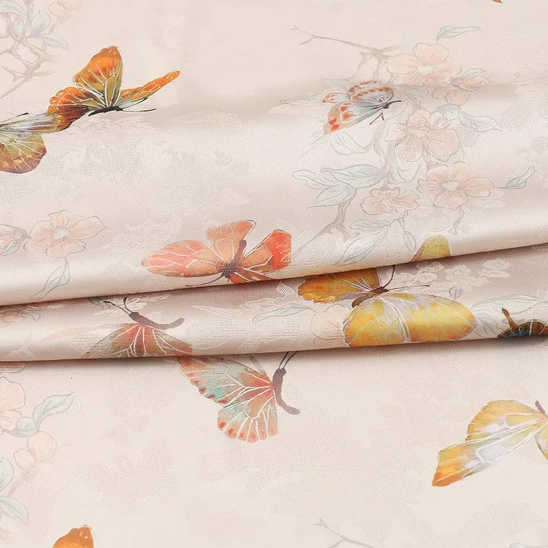 ξ Angyunsha ผ้า jacquard สําหรับ cheongsam Hanfu และชุดเสื้อผ้า Shuangfei สไตล์จีน