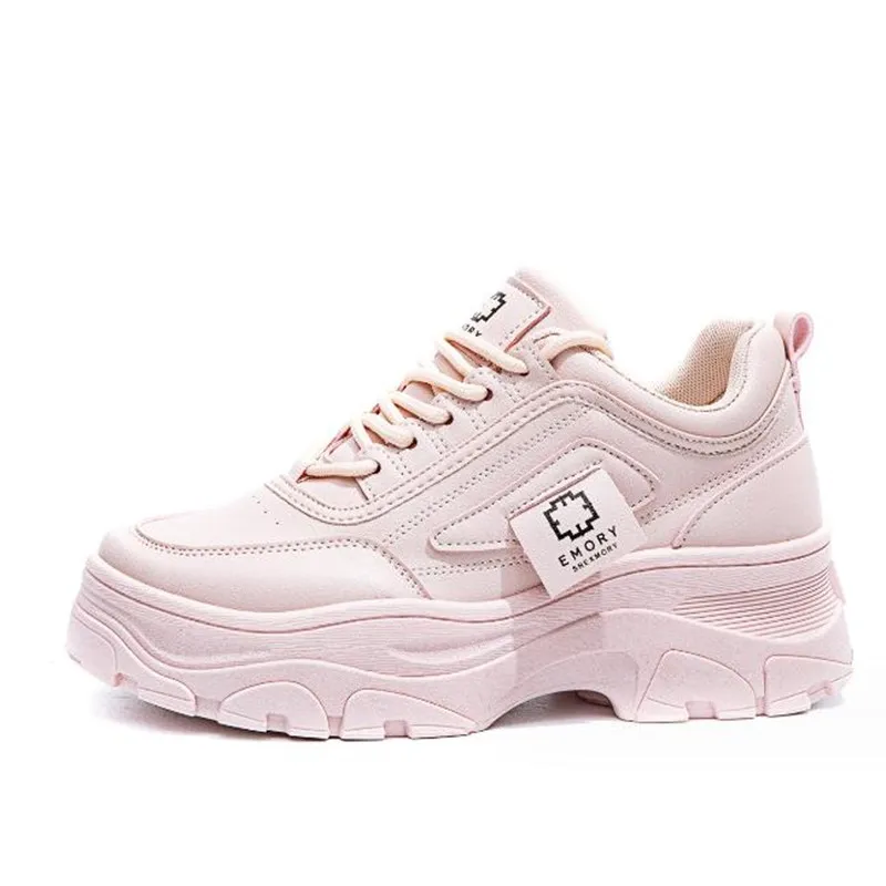 Sneakers grosse da donna scarpe Casual alla moda con lacci color caramella e piattaforma spessa a prova di altezza che aumentano le scarpe Casual