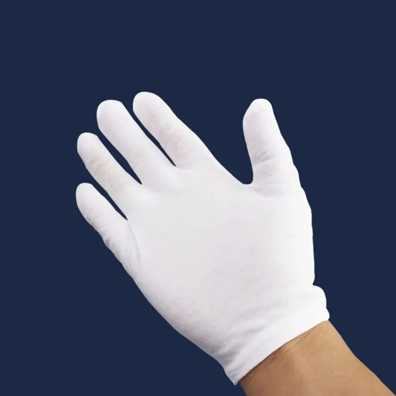 3 Pairs White Cotton Gloves Coin Gloves Cleaning Jewelry Silver Inspection Dropship