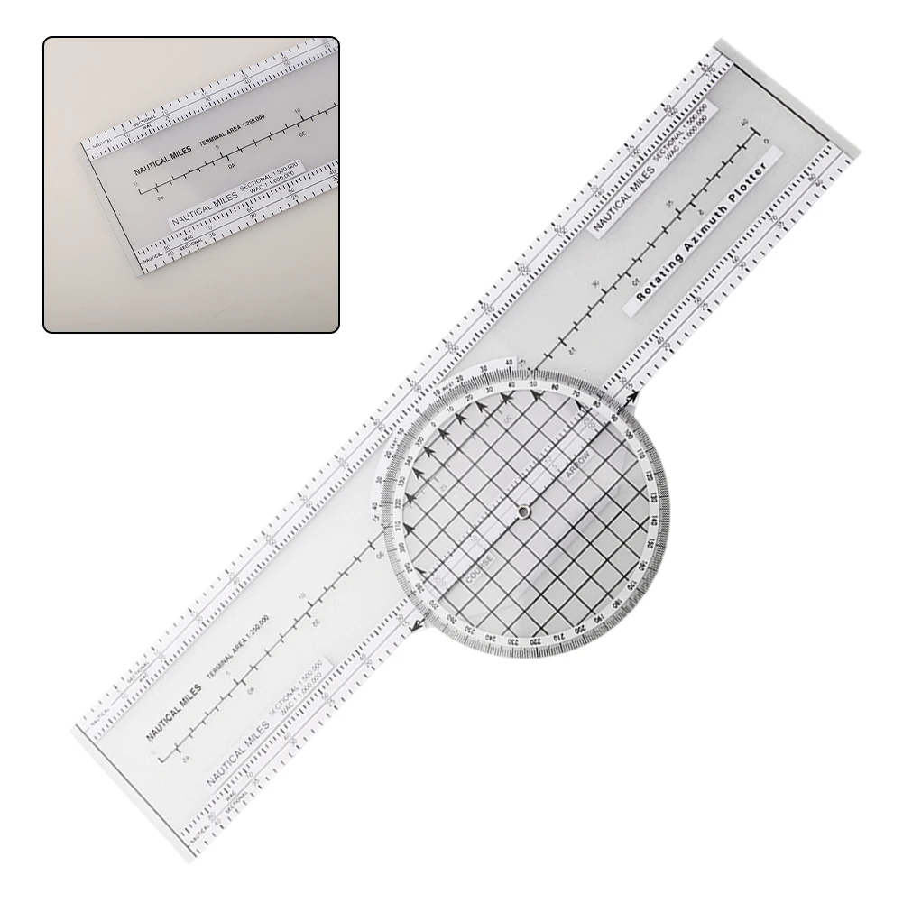 Aerial Plotter Azimuth Rotation Slide Ruler Navigation Engineering Ruler CRP Aviation Navigation Plotter ﻿