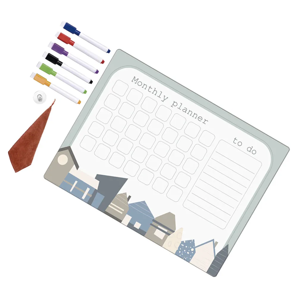 مجموعة واحدة من لوحة المسح الجاف المغناطيسية للثلاجة، لوحة كتابة للجدول الأسبوعي للمطبخ، سبورة بيضاء مغناطيسية للثلاجة