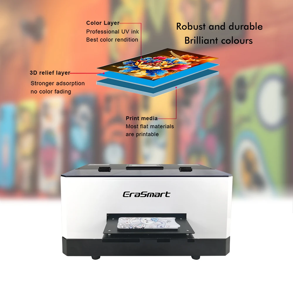 EraSmart 2024 New Version Digital Inkjet Printer A5 UV Printer For Phone Case Printing