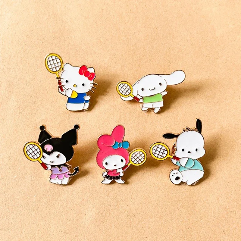 

Sanrio Hellokitty Kulomie Kawaii Cartoon Brooch Creative Anime Doll Badge Bag To Decorate Children's Favorite Birthday Gifts