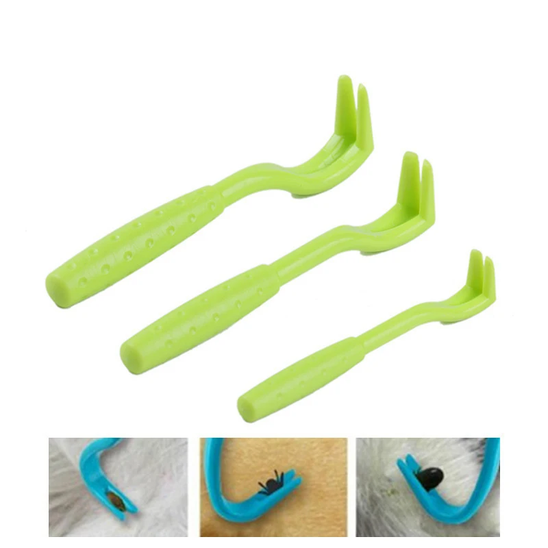 Flea Remover Hook Tick Remover Tweezer Tick Pull Pet Cat Dog Tick Clamp Accessaries Pet Mite Flea Extractor Dog Accessarie 3 Pcs