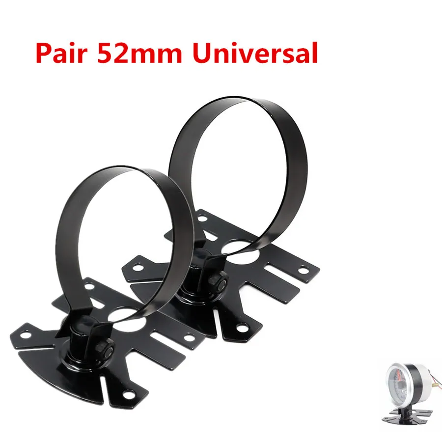 

52mm Car Auto Single Hole Meter Gauge Holder Metal Speed Meter Holder / Multimeter Holder / Rotary Clip 1Pair