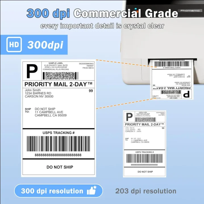 الوافدين الجدد AIMO T310 عرض عالي 300 ديسيبل متوحد الخواص سطح المكتب طابعة حرارية للملصقات طابعة حرارية للملصقات طابعة حرارية