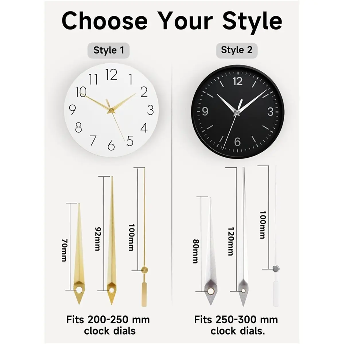 (A99Z) DCF77 24mm Radio-Controlled Clock Movement,Silent with Hand Replacement Black - Wall Clock Replacement