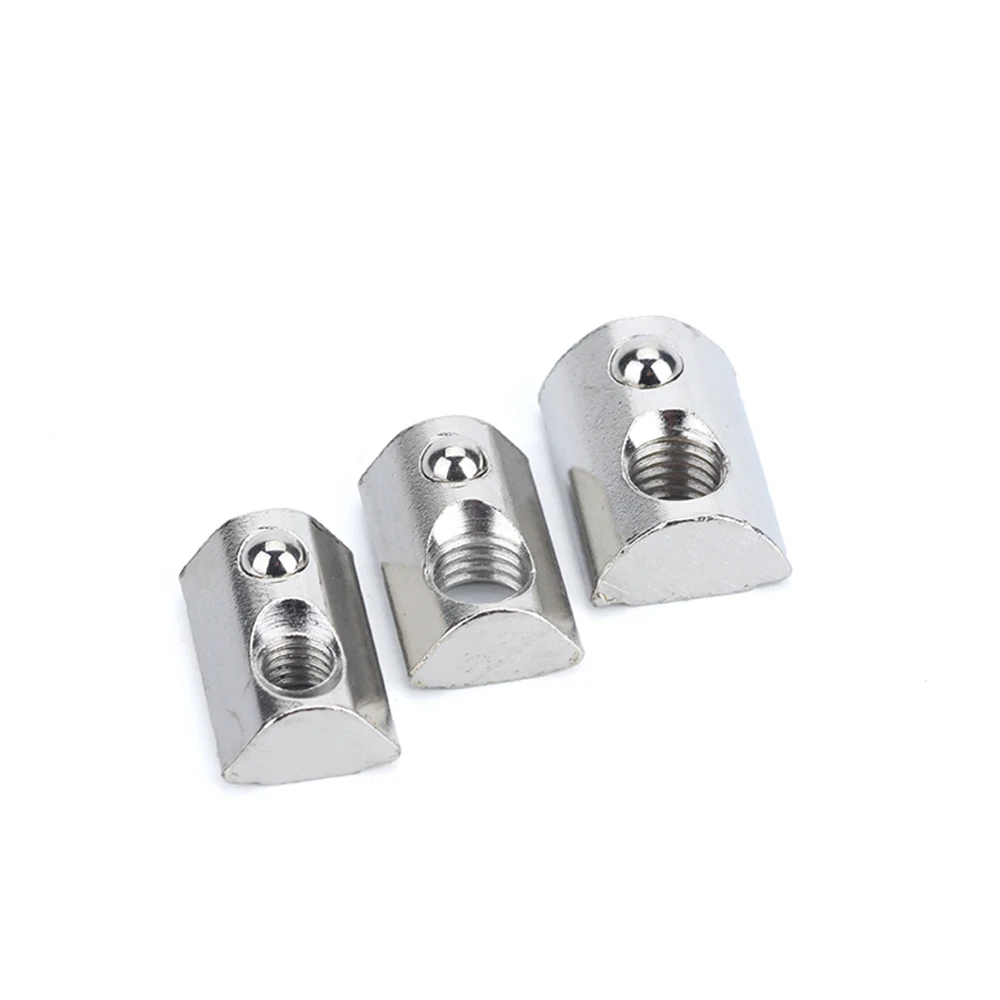 

10pcs/lot Roll-in T Spring Nuts For Aluminum Profiles 20/30/40/45 Series Ball Nut Block M3/M4/M5/M6/M8 Silver Square Type