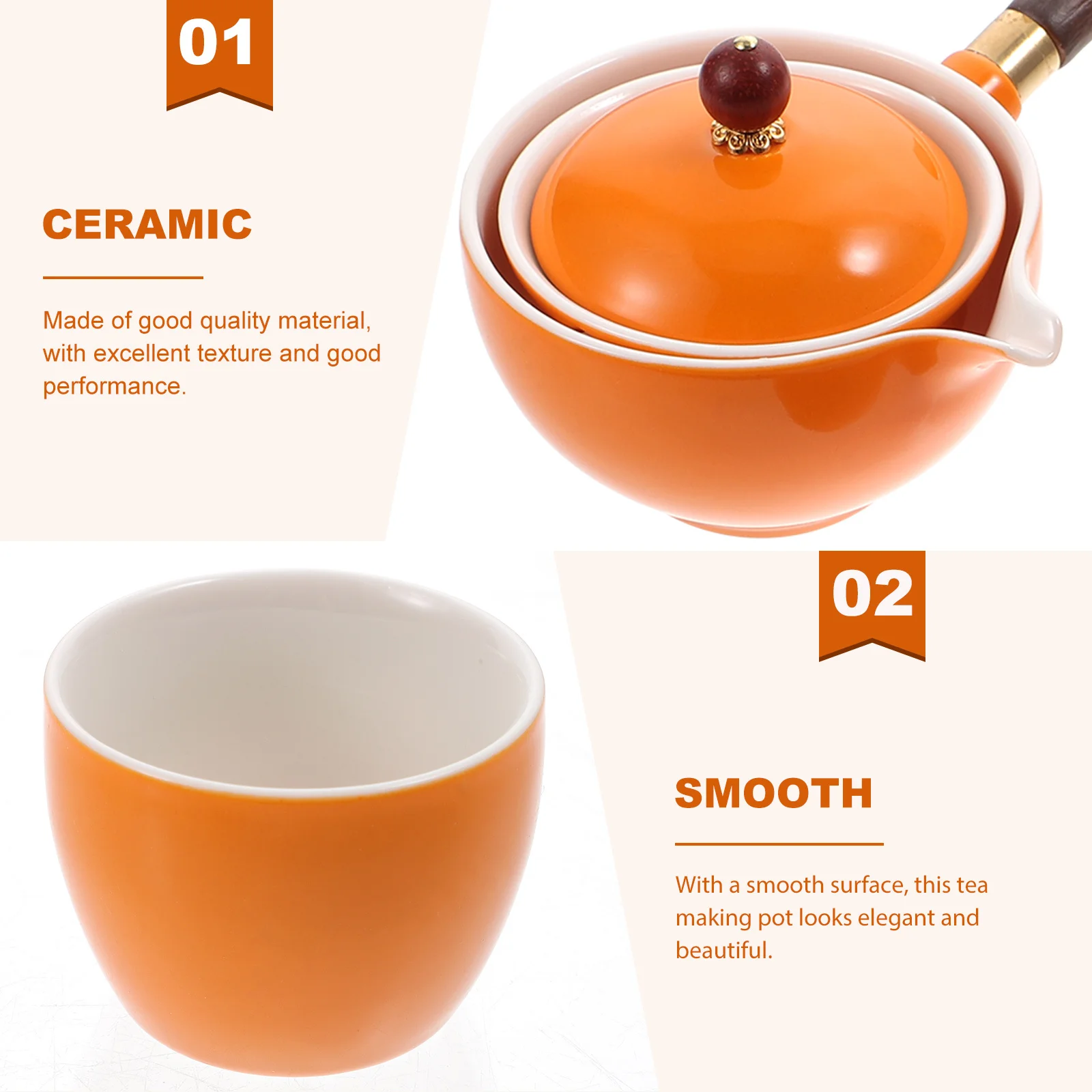 

1Set Rotatory Tea Kettle Ceramic Tea Making Pot High Temperature Resistant Side Handle Teapot Household Strainer