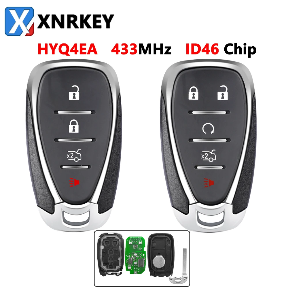 

XNRKEY 2/3/4/5B Remote Car Key ID46 Chip 315/433Mhz for Chevrolet Cruze Spark Camaro Equinox Malibu 2017-2018 HYQ4AA HYQ4EA