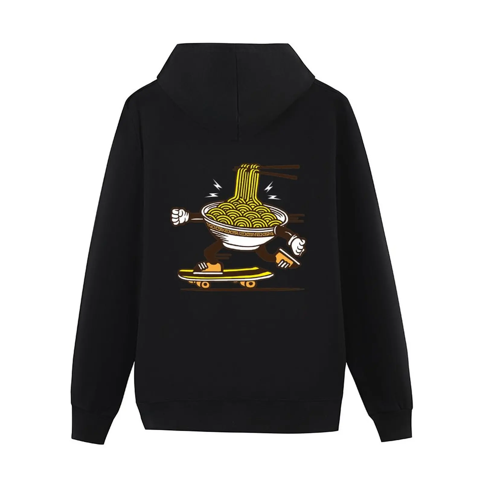 R ame nn noodle bo wl ch aract er sk ateboarding هوديي ملابس الخريف الملابس الكورية الملابس للرجال أزياء الرجال هوديي الرسم