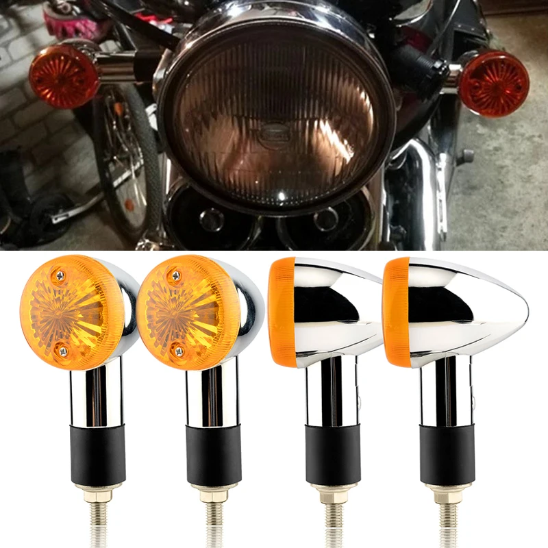 Universal 2pairs Motorcycle Turn Signal Lights Fits For Honda Shadow VT 750 1100 VTX 1300 1800 C 2pcs Long Lasting Performance