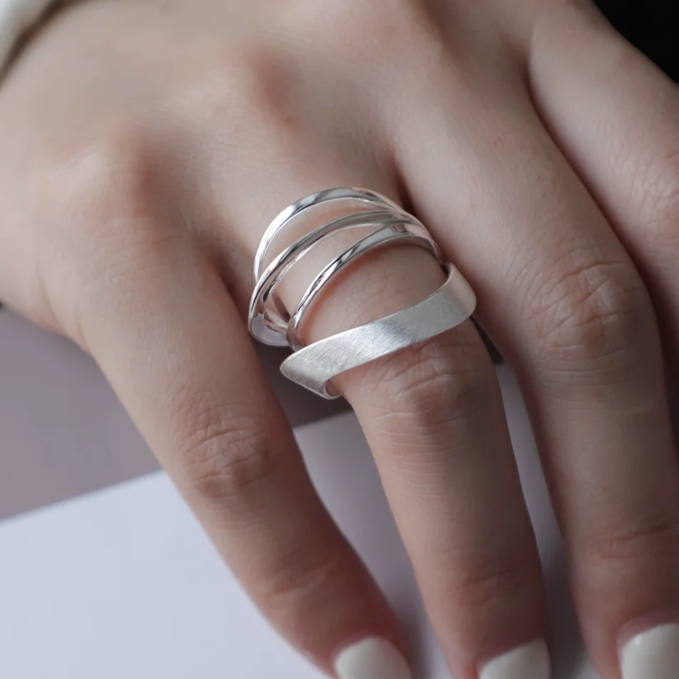 VENTFILLE Blumen-Spitzenring aus 925er-Sterlingsilber, koreanische Mode, Öffnung mit eingelegtem CZ, verstellbare Ringe, Valentinstagsgeschenk