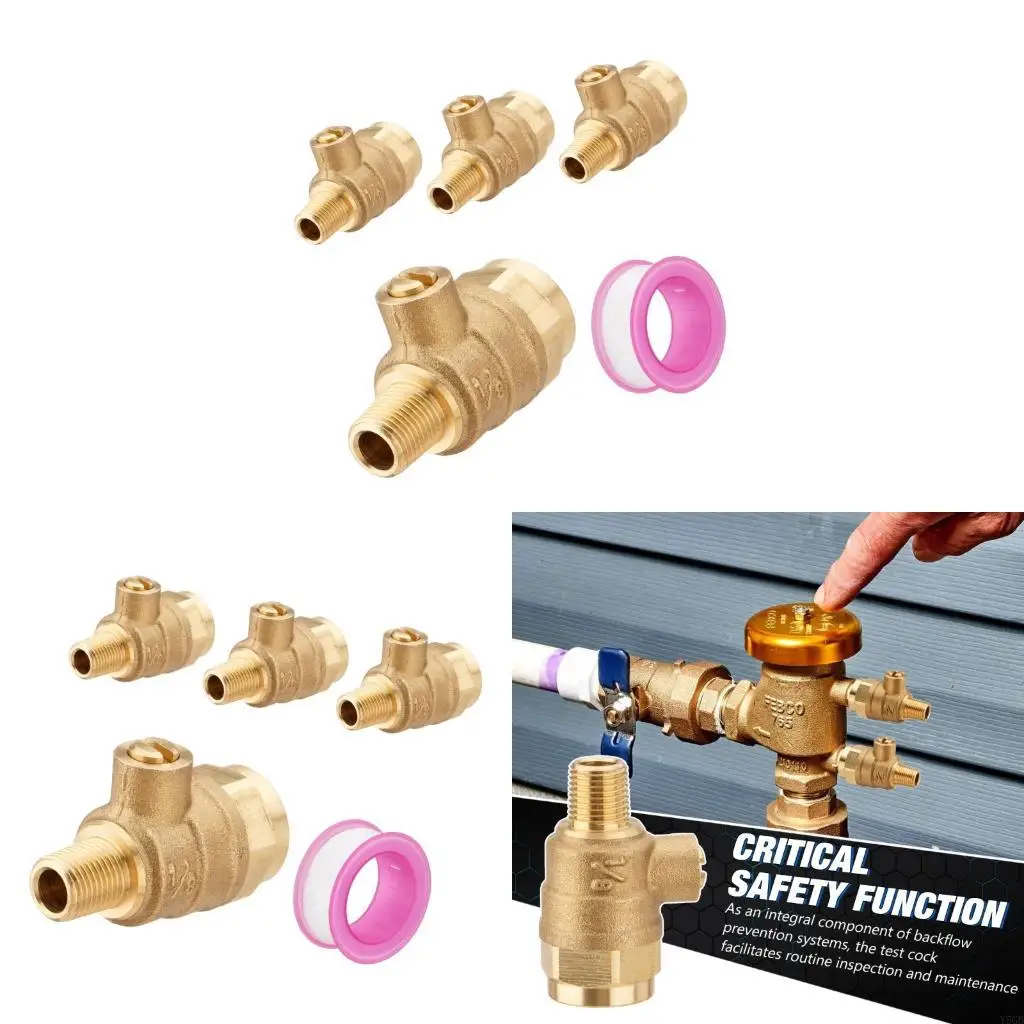 

4Pcs Brass Test Plug 1/8Inch Male 4Inch Female Thread Water Irrigation Connector For Garden Irrigation Maintenance Y5GB