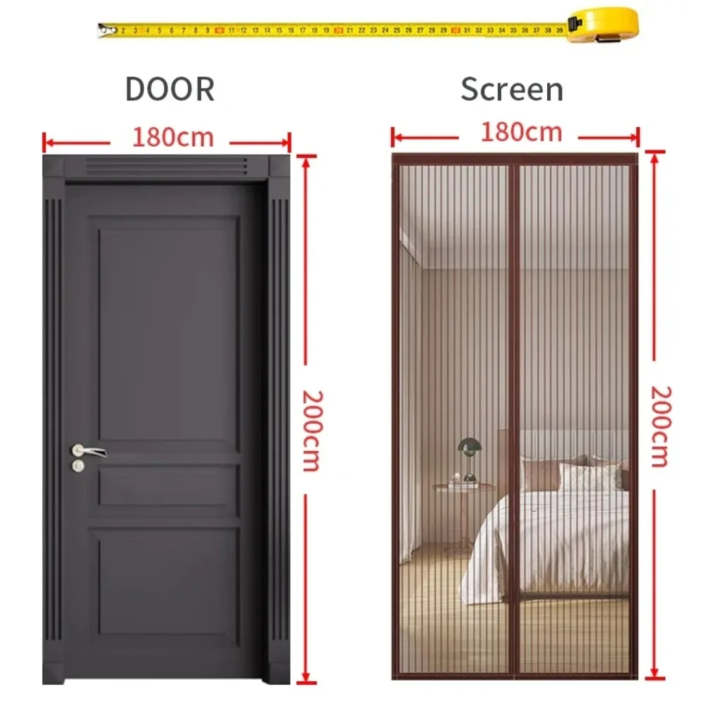 1pc Fully Magnetic Mosquito Net with Customized Size Door Curtains, Summer Insect Proof Mosquito Net, Automatic Closing Curtains