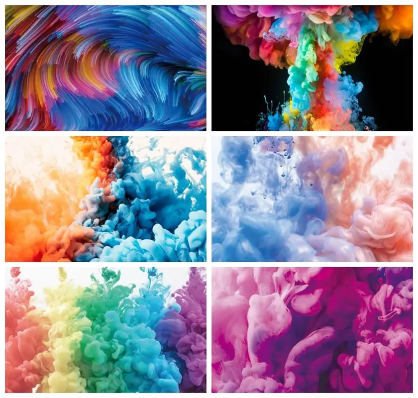 Laeacco Colorful Paint Splash Backdrop Abstract Art Effect Painting Powder Dust Spray Kid Adults Portrait Photography Background