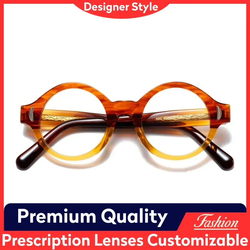 

Глобальная торговля, настоящая винтажная японская стильная оправа для очков Revival 520, ручная работа, ацетатная оправа для очков для мужчин и женщин, круглая оправа для очков в стиле ретро