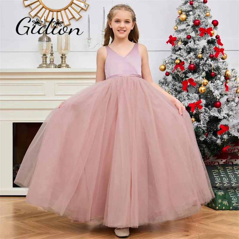 A-Line Princess Flower Girl Dress For Children Festivity Celebration Birthday Evening Party Wedding Ceremony Pageant Ball Event