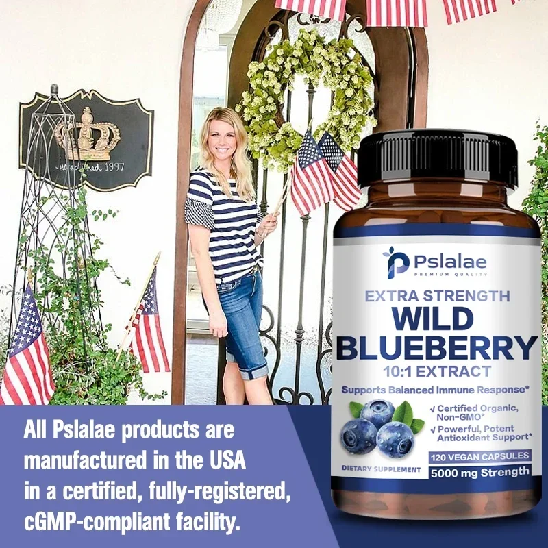 

Pslalae Natural Wild Blueberries - Improve Immunity, Vision Support Supplement