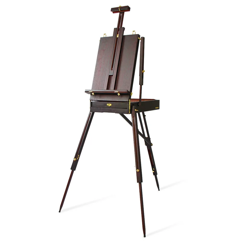 

High Quality Art Supplies Portable Adjustable Wooden Drawing Box Easel