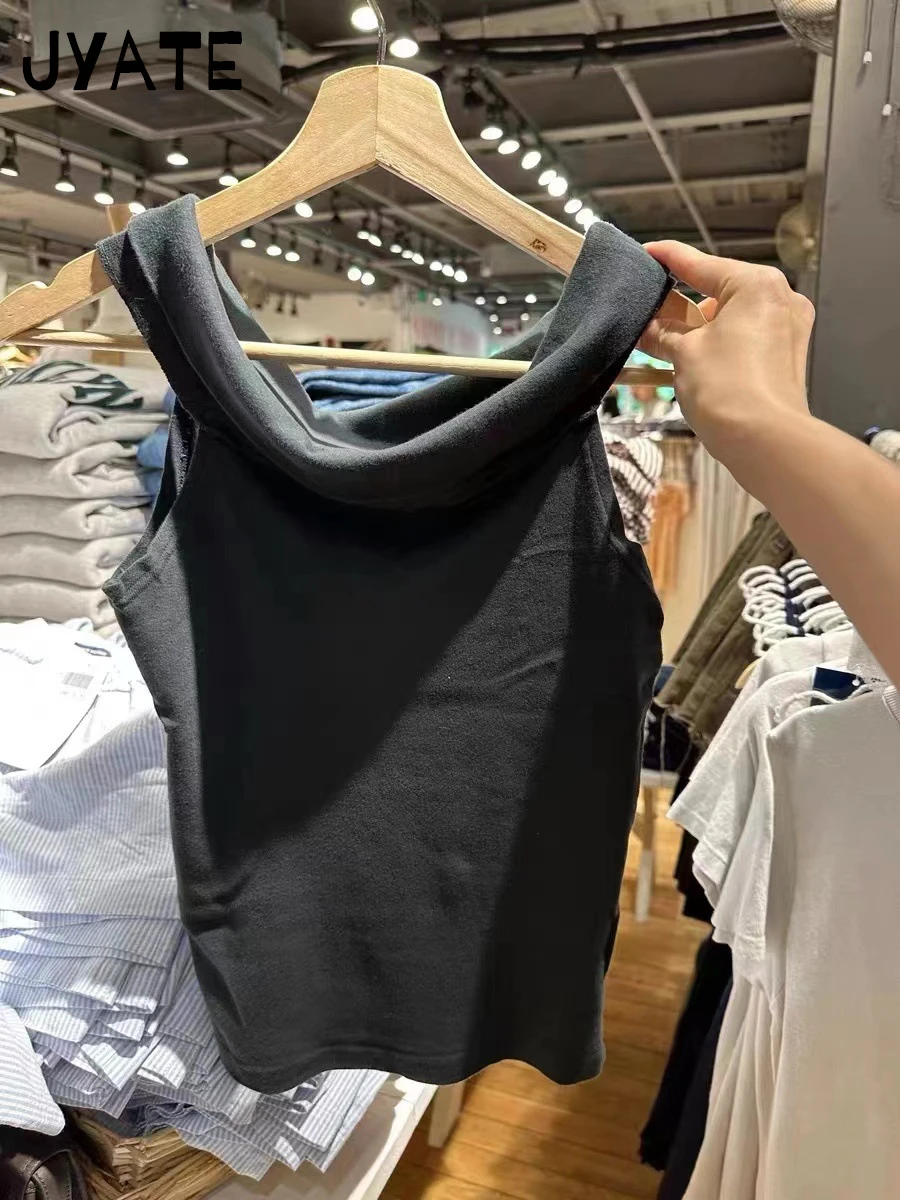 Schwarze träger lose kurz geschnittene T-Shirts Frauen Sommer neue Baumwolle Slash Neck schlanke T-Shirt lässig süße Straße adrette Stil Ernte Top y2k