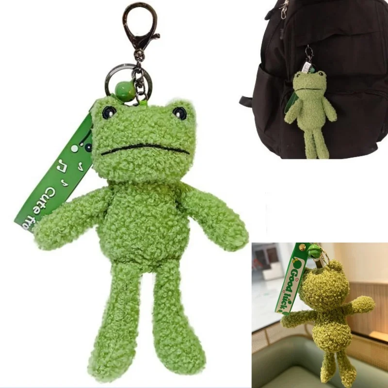 Милый-брелок-лягушка-плюшевый-брелок-аксессуары-кавайные-брелки-для-рюкзаков-сумок-кошельков-телефонов-автомобильных-брелоков