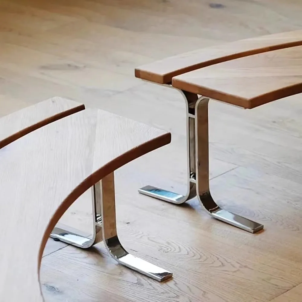 

Nordic solid wood curved bench home door shoe changing stool creative simple modern living room sofa light luxury bench
