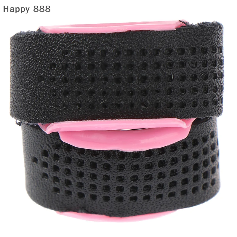 Adjustable Leather Thimble With Patchwork Design For Finger Protection During Needlework And Sewing