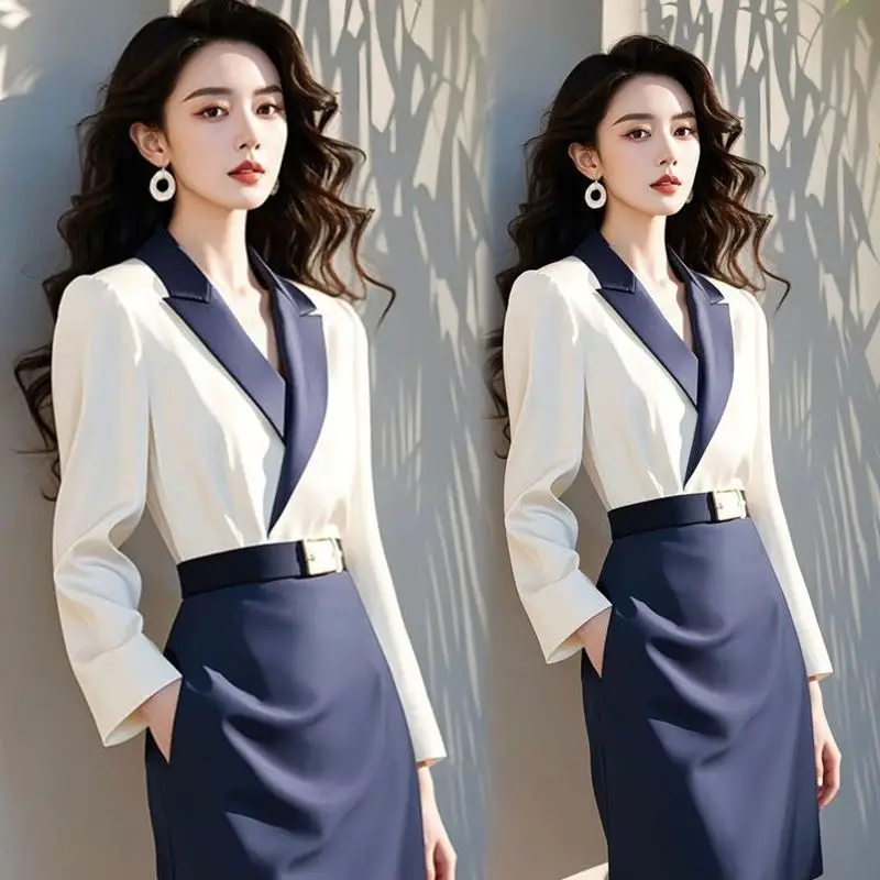 Fashion Suit Women's Spring and Autumn Korean Version Light Mature Suit Top Skirt Elegant Women's Two-piece Set