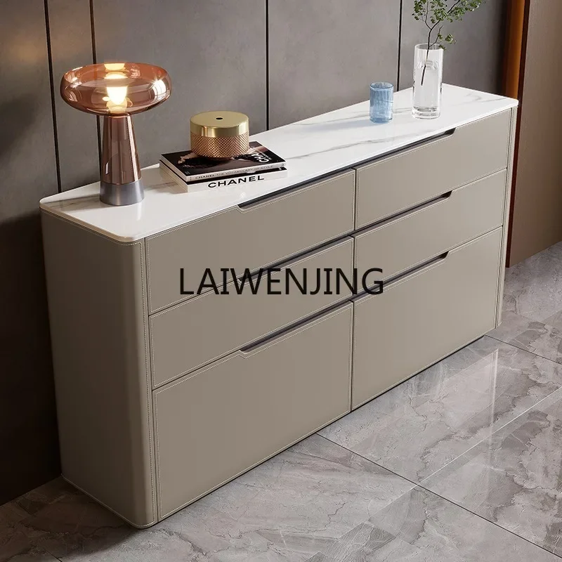 

MJY minimalist saddle leather solid wood dining side small apartment kitchen dining room practical storage side cabinet