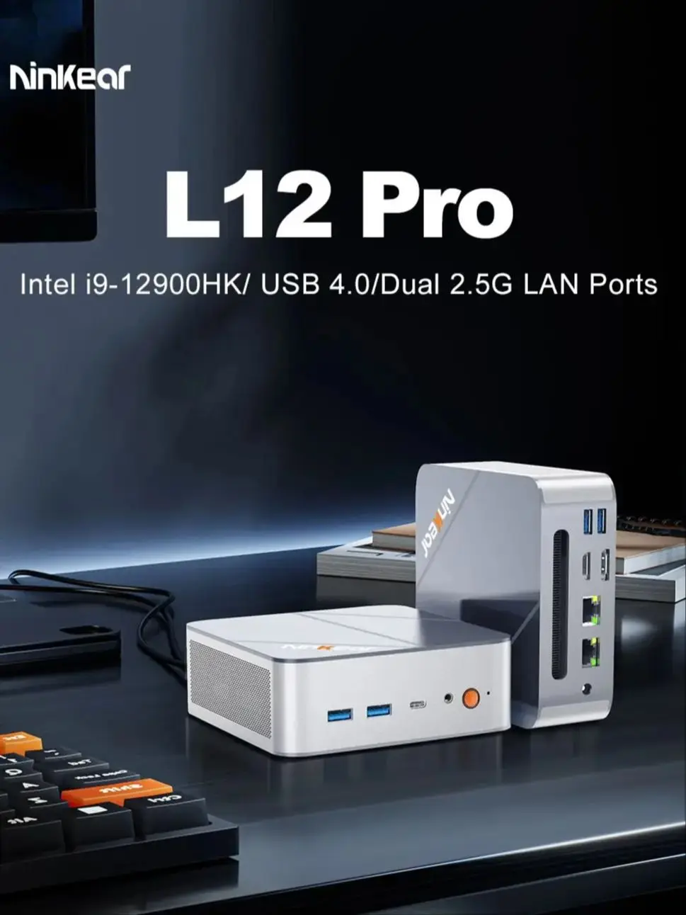 Ninkear L12 Pro Mini-PC Intel i9-12900HK Windows 10/11 16GB DDR4 1TB SSD WiFi 6 BT5.2 Triple-Display Gaming-Desktop-Computer Kompakt für Büro Zuhause Multimedia