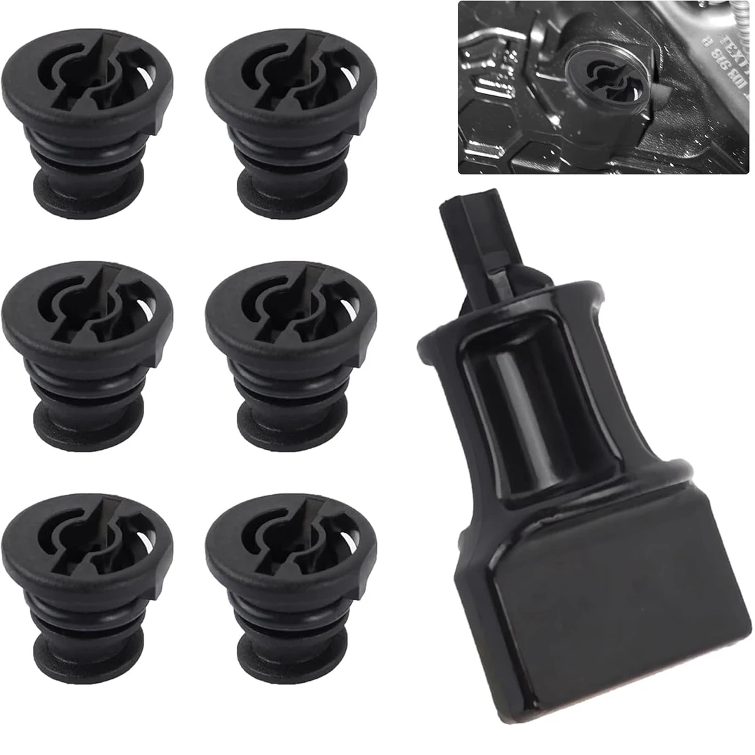 6 PCS Oil Pan Drain Plug Screw 06L103801 With 1 PCS Removal Install Tool Assembly T10549 For VW 1.8L 2.0L Petrol for Audi Golf