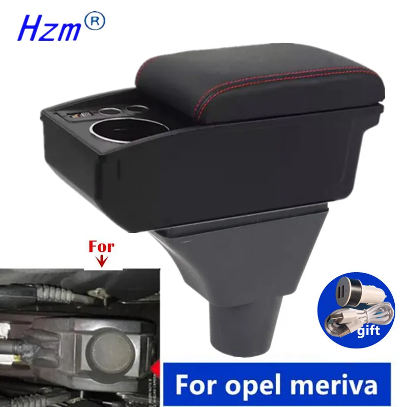 

Central Storage Box Car Armrest Cup holder For Opel Meriva Armrest Box double-layer Interior Dedicated Retrofit Car Accessories