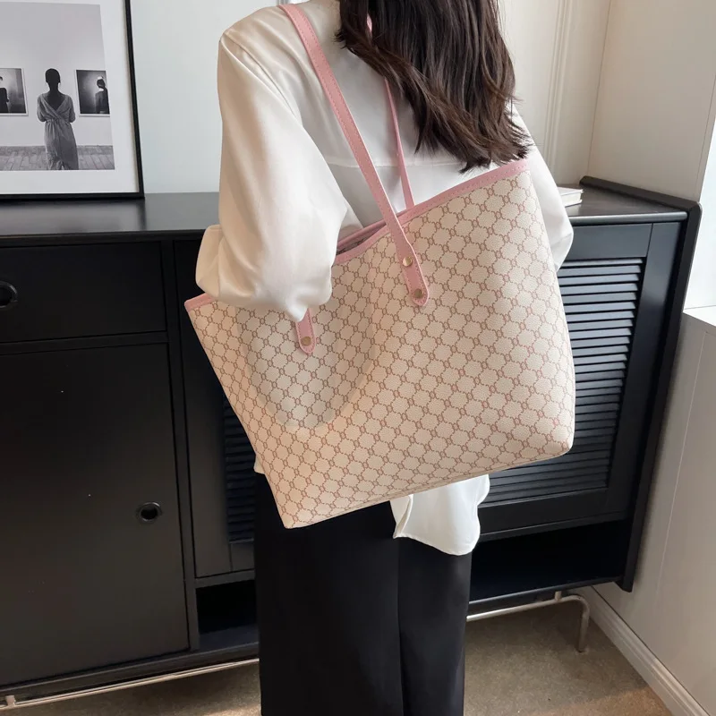 Nuova borsa da donna vintage in PU minimalista e di grande capacità, borsa da pendolarismo casual, borsa a tracolla portatile a una spalla