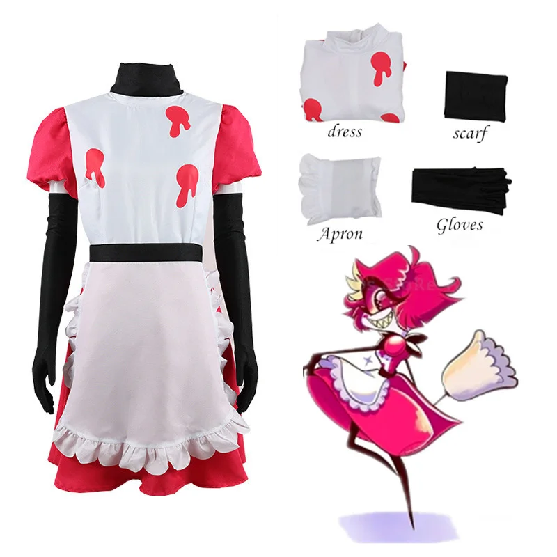 Niffty Anime Hazbin Niff Cosplay Costume Suit Cute Devil Roleplay Clothes Uniform Hotel Cosplay Halloween Party Women Dress