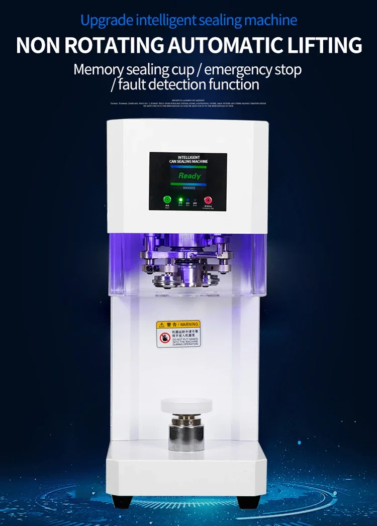 Full-automatic Beverage coffee sealing machine Pet Plastic Can Sealing Machine