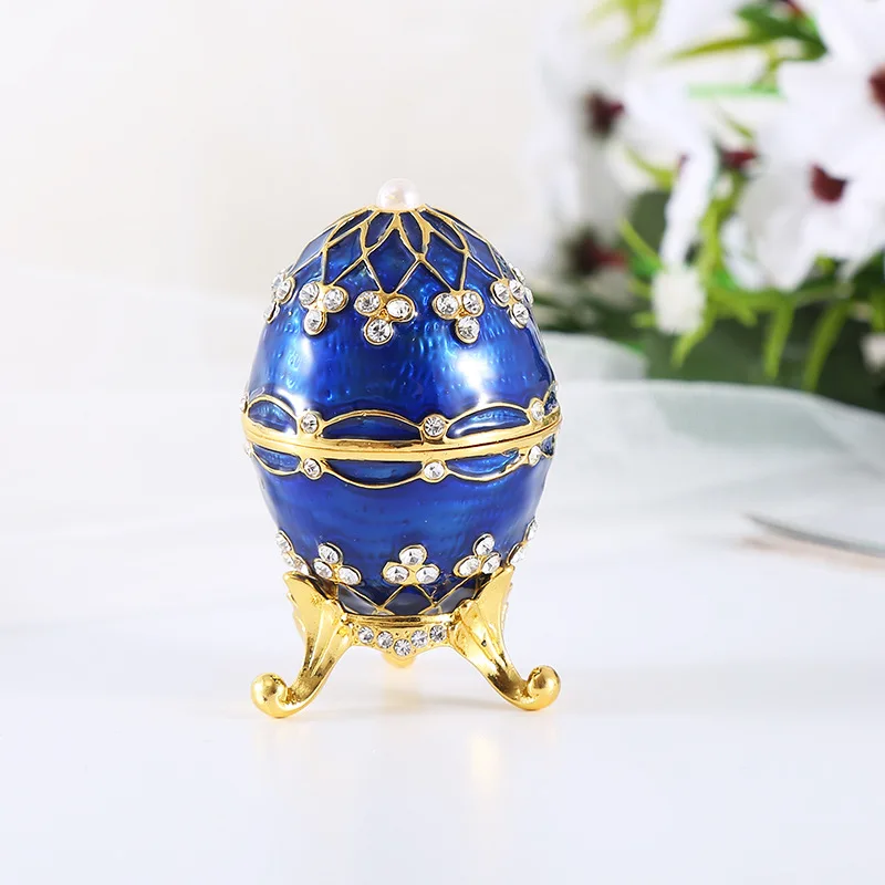 European style Russian Easter egg jewelry box enamel craftsmanship