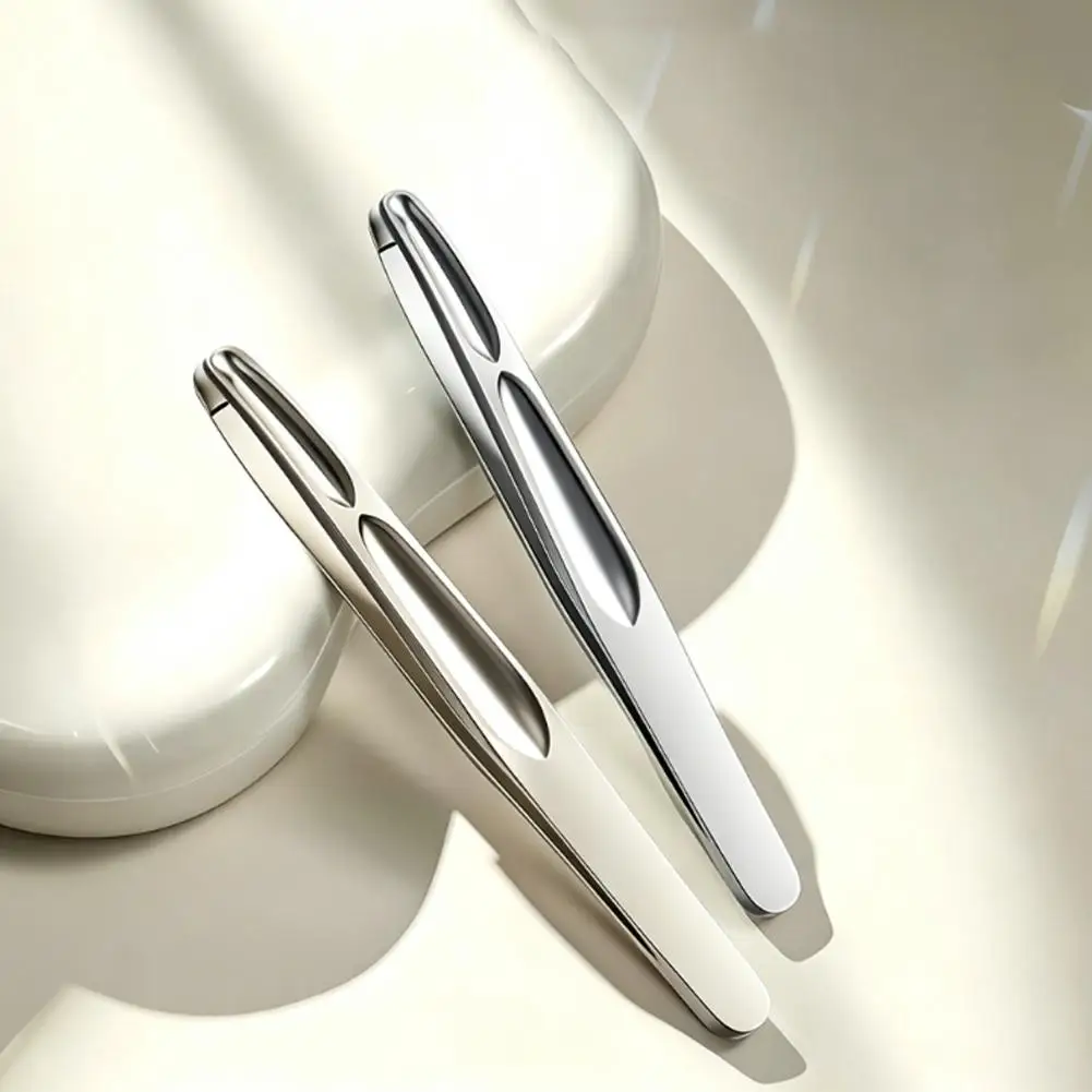 Stainless Steel Precision Tweezers Set Slant Tip Eyebrow Plucking Tool With Travel Case Alcohol Pads For Facial Grooming view 3
