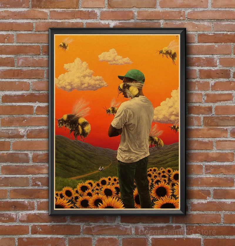 Flower Boy Tyler The Creator Poster Retro Kraft Paper Prints DIY Vintage Home Room Cafe Bar Art Wall Decor Aesthetic Painting