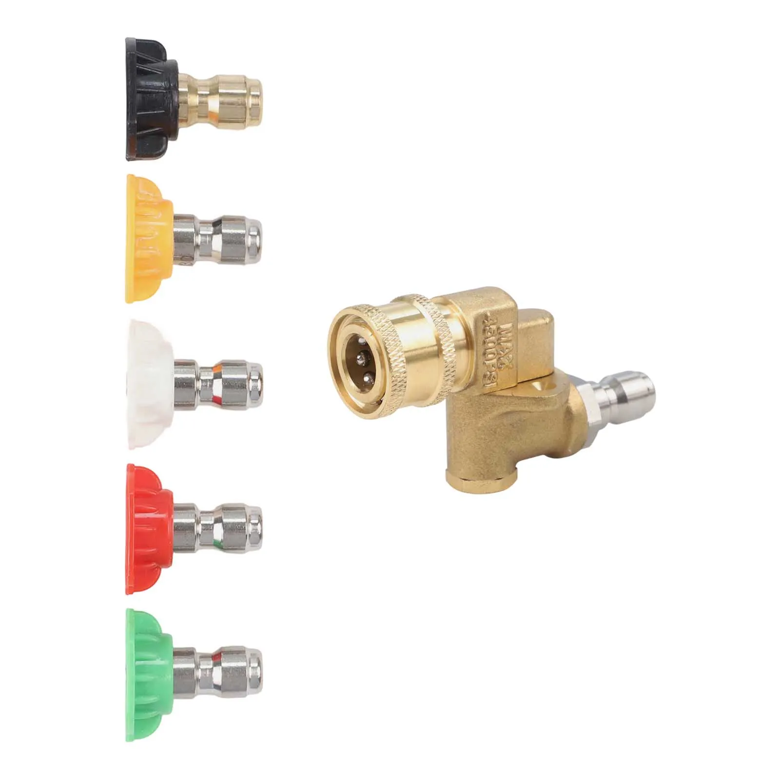 Copper 1/4 Inch Quick Connect Swivel Adapter With 5 7 Nozzles For High Car Washer Adjustable Cleaning Tool