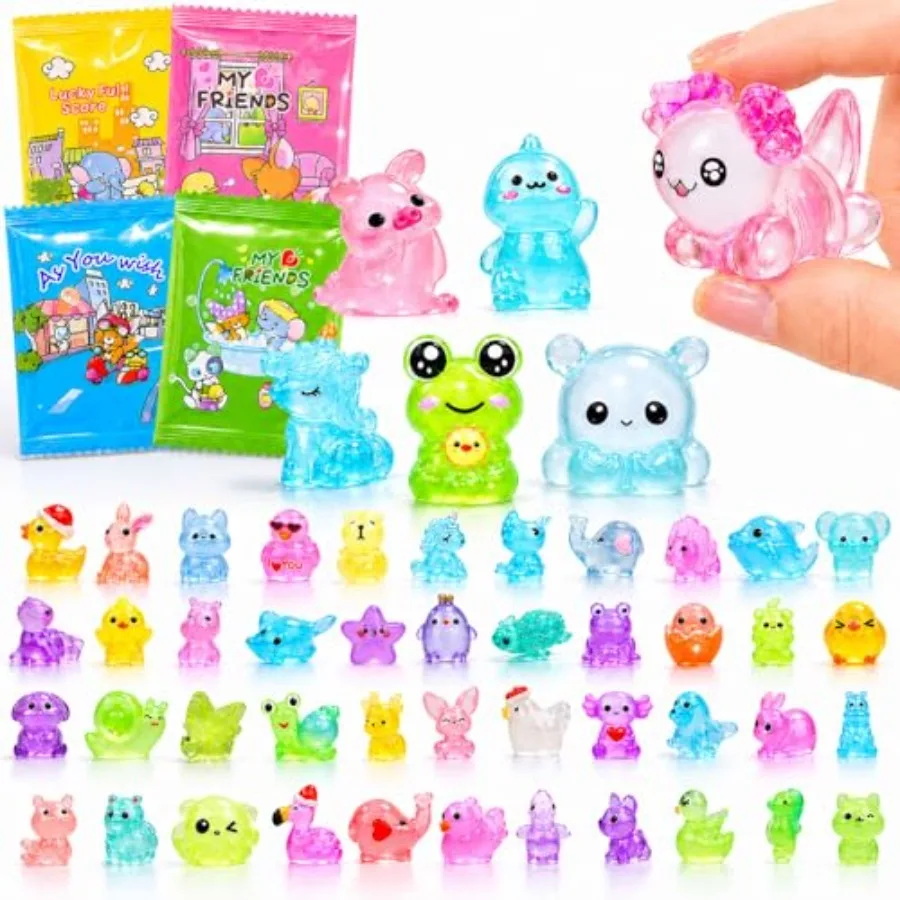 EKisemio 160 pcs Mystery Bag Mini Resin Animals Glow in the Dark, Blind Bags Luminous Animals Figures Variety Pack for Dollhous