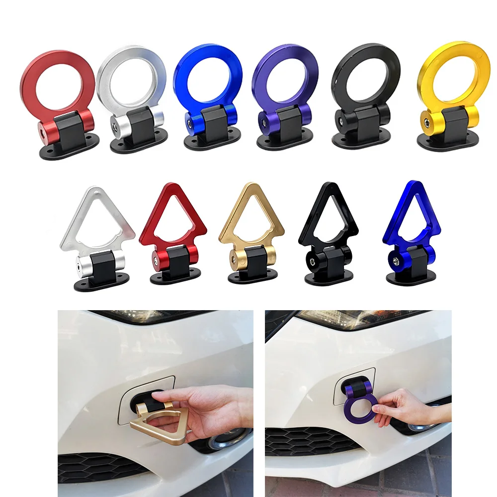 ABS Simulation Racing Bumper Trailer Hook Tow Hook Sticker JDM Universal Car Styling Sticker Tralier Tow Hook Kit