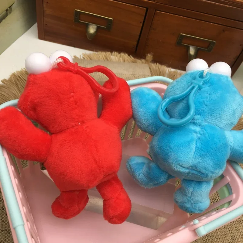 12 ซม.Elmo Sesame Street จี้ตุ๊กตาการ์ตูนอุปกรณ์ต่อพ่วงตุ๊กตาพวงกุญแจกระเป๋าเป้สะพายหลังตกแต่งเพื่อนและเด็กวันหยุดของขวัญ