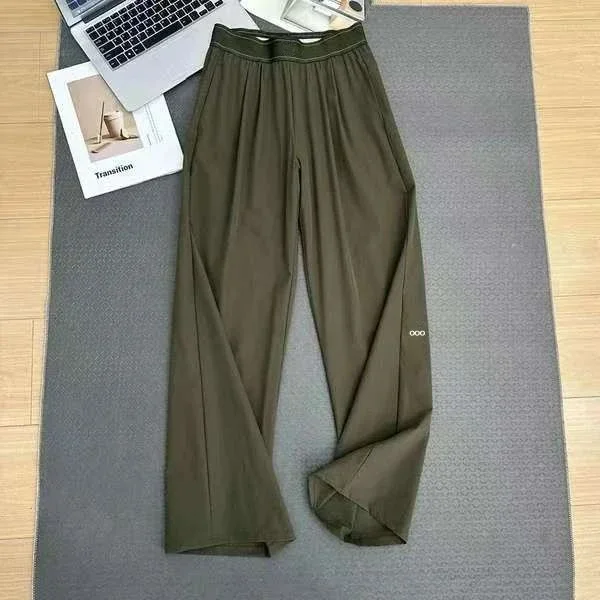 Damen Sommerhose mit hoher Taille, locker geschnitten, lässig, 2026, atmungsaktiv, dünn, Yoga-Hose, fließend, gerade geschnitten, weites Bein, Jogginghose für Kinder – Detail 7